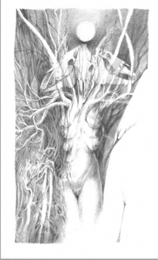 Hekate manifesting as three horse skulls (2019) - Fine art print